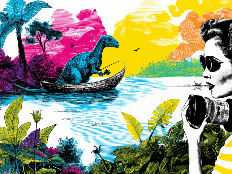 Illustration of a photographer